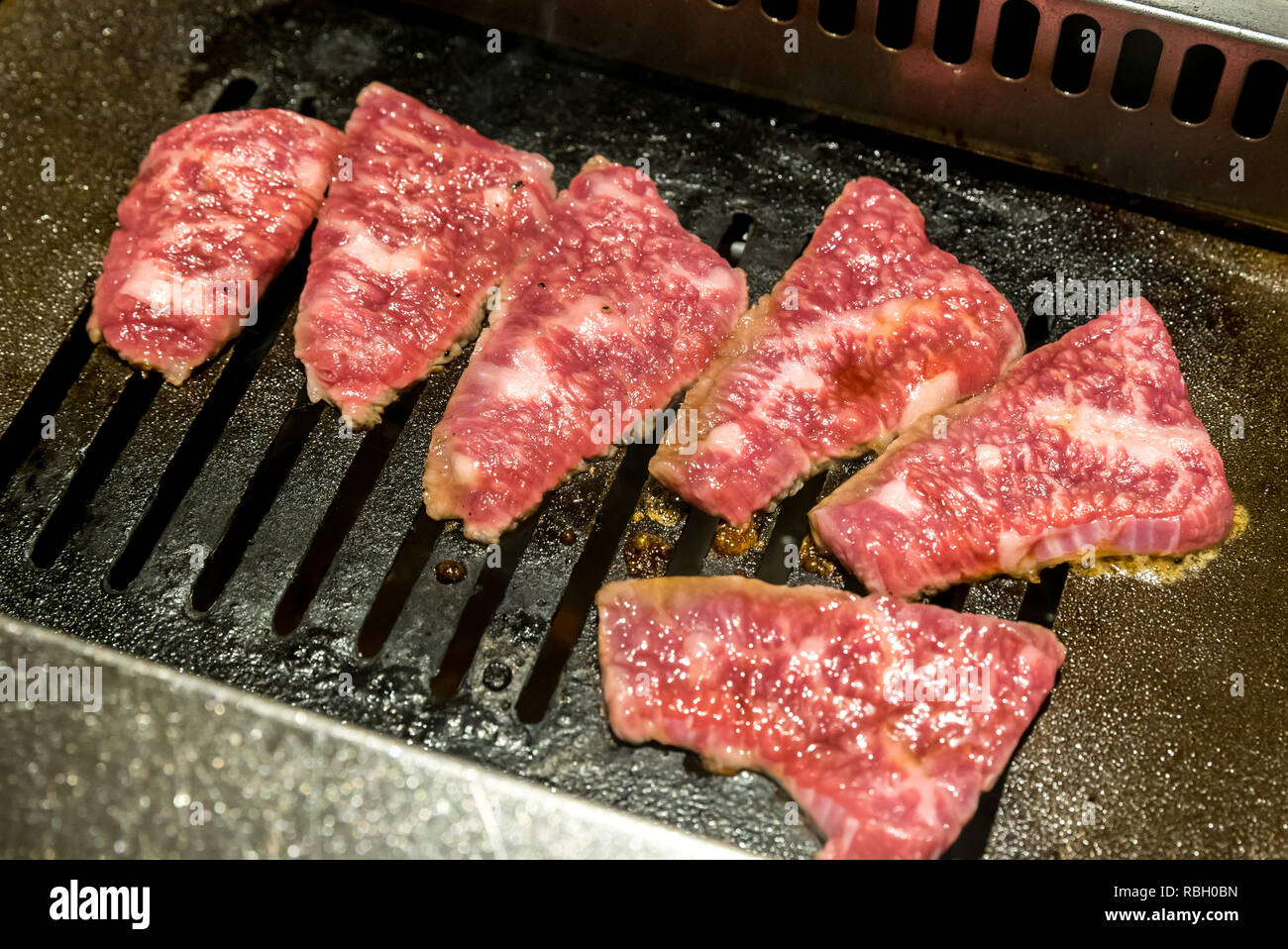 grilled Freshness Japanese wagyu A5 Beef yakiniku Stock Photo Alamy