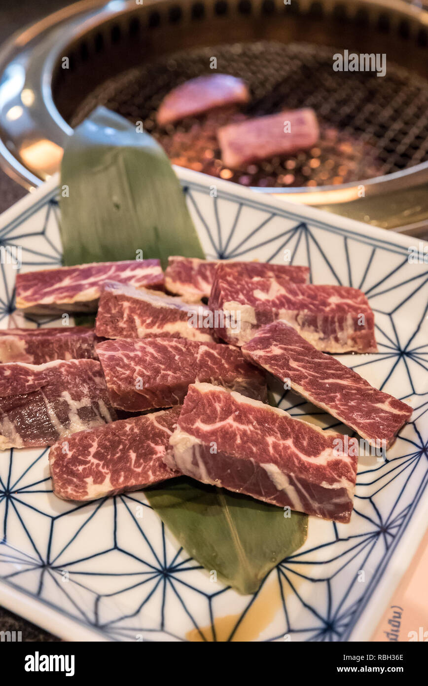 wagyu beef rib premium Japanese meat BBQ yakiniku Stock Photo Alamy