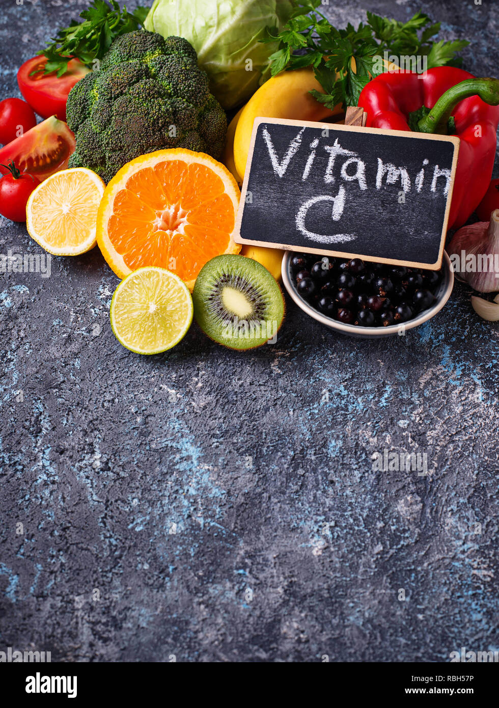 Foods rich in vitamin C. Healthy eating Stock Photo Alamy