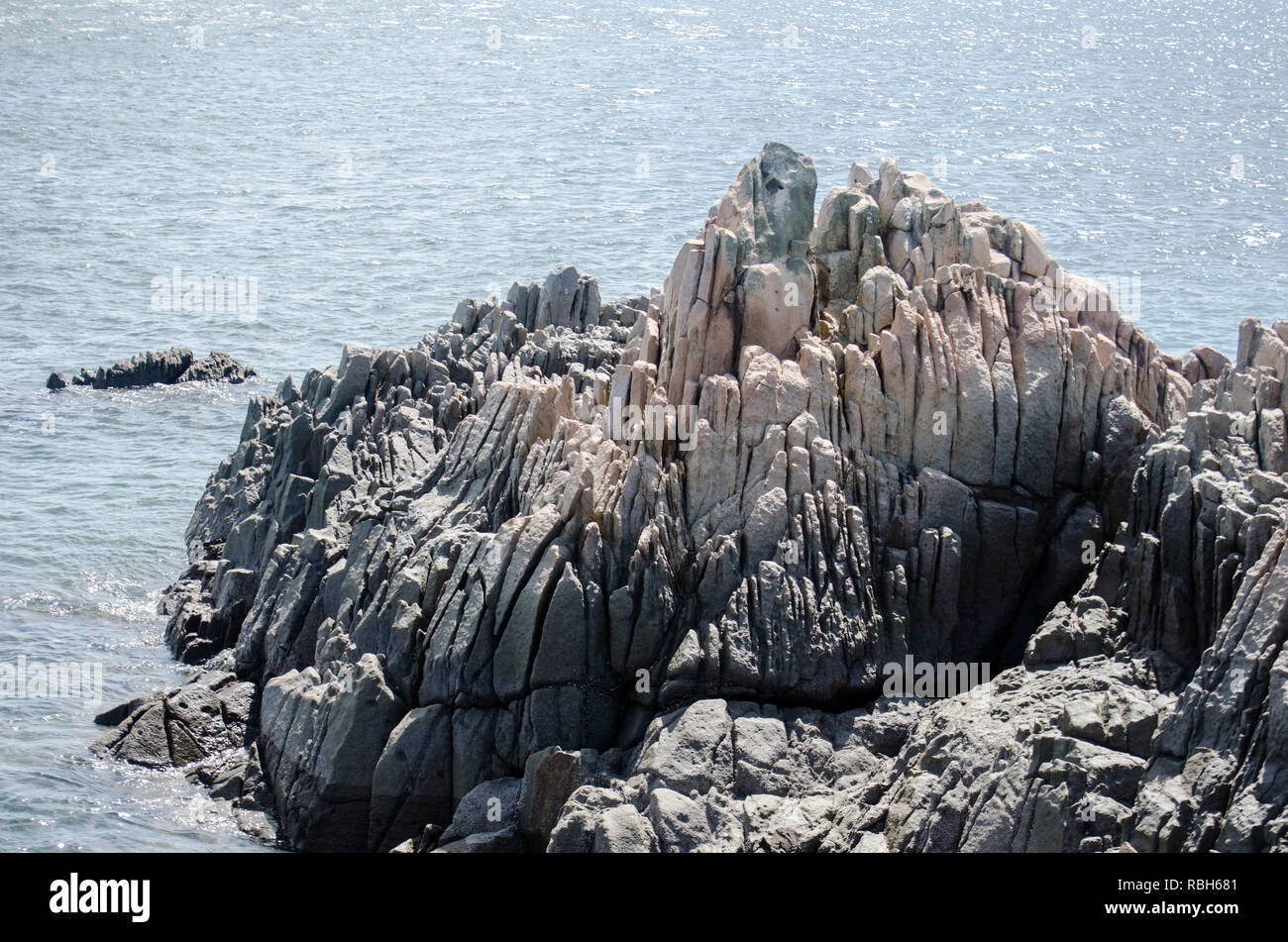 Rock formation at Naos Island in Panama Stock Photo