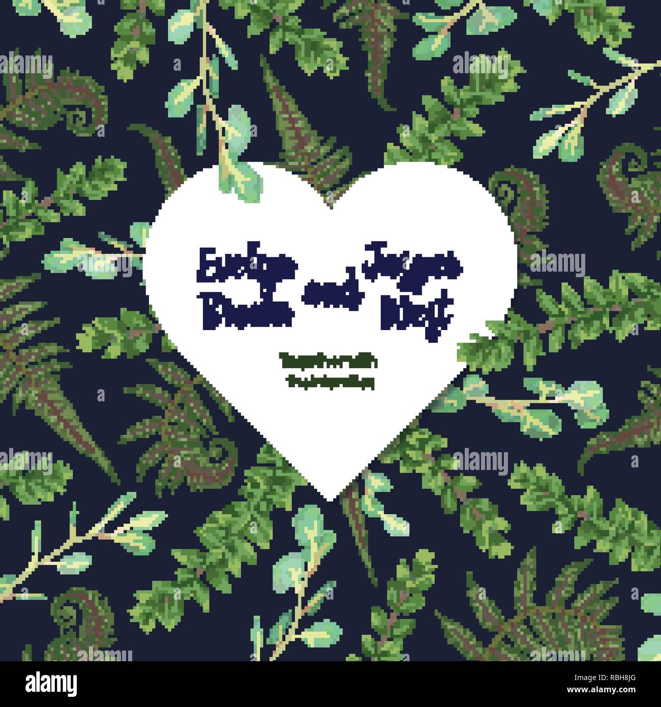 Valentine greeting card, invite card. Vector watercolor style herbs