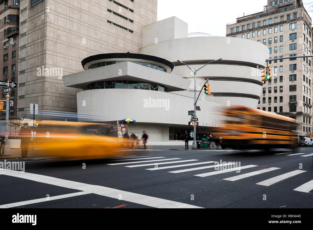 NEW YORK - NOVEMBER 30: The Solomon R. Guggenheim Museum of modern and contemporary art. Designed by Frank Lloyd Wright museum opened on October 21,19 Stock Photo