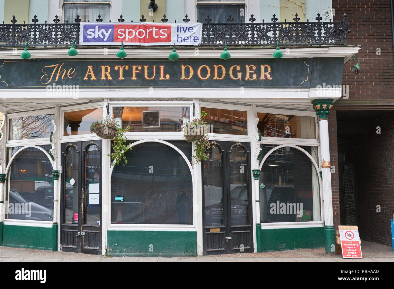 The Artful Dodger pub on Royal Mint street, Whitechapel, London. Stock Photo