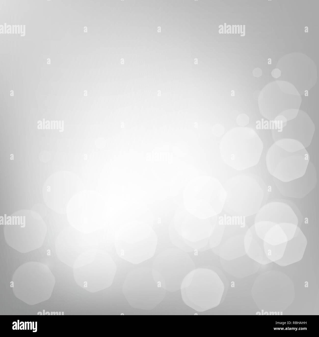 Abstract bokeh white and gray background for winter holidays season glowing blurred snow and dust sun beam festive muted blurry square backdrop vector Stock Vector