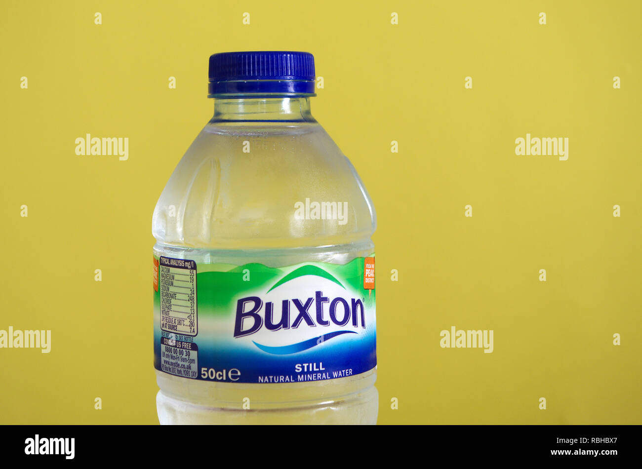 Plastic Bottle of Buxton Still Mineral Water, UK Stock Photo Alamy