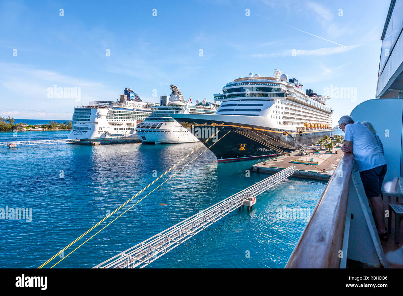 Prince George Wharf, Nassua Bahamas. Stock Photo