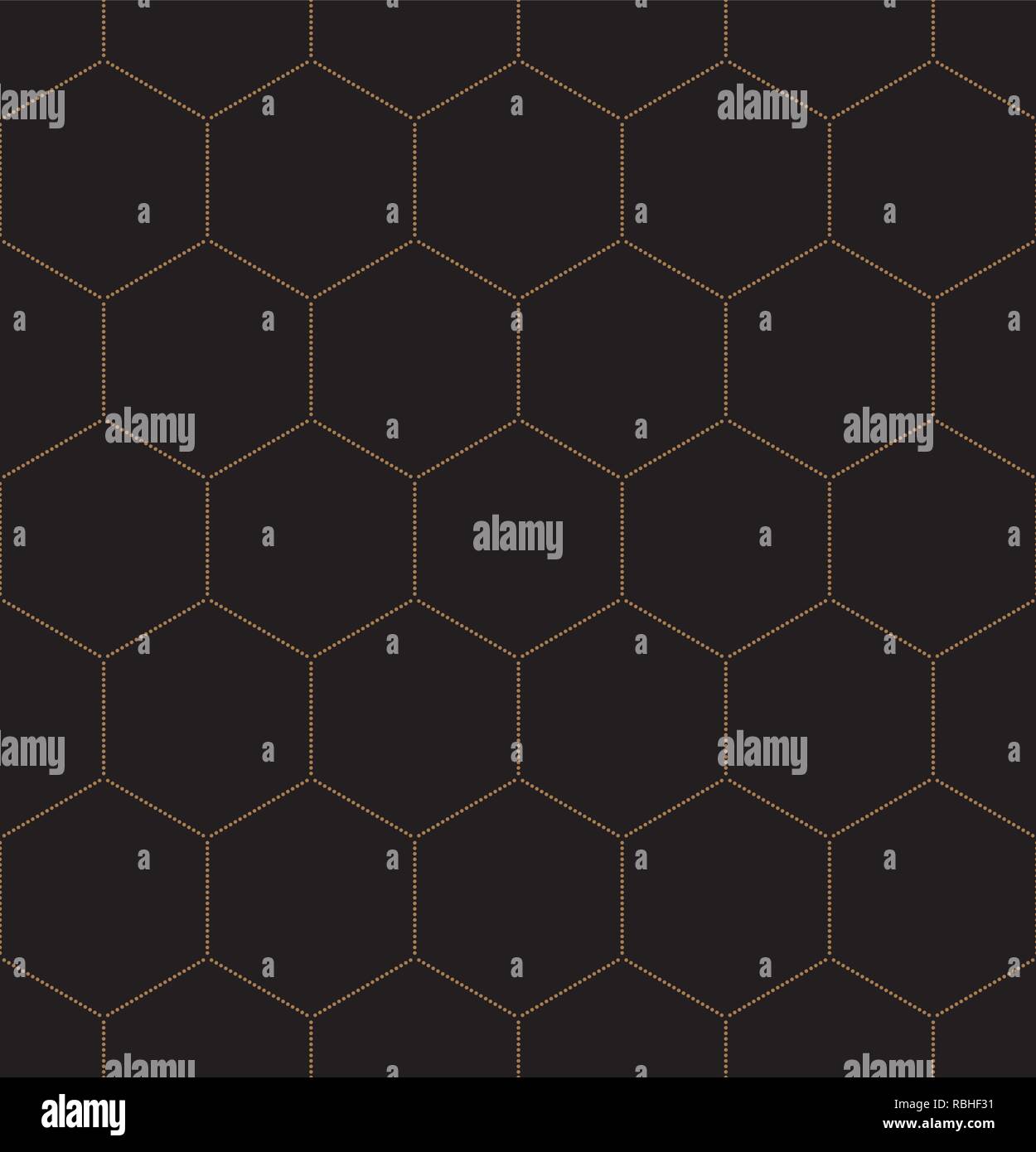 Golden honeycomb graphic seamless pattern over black Stock Vector Image ...