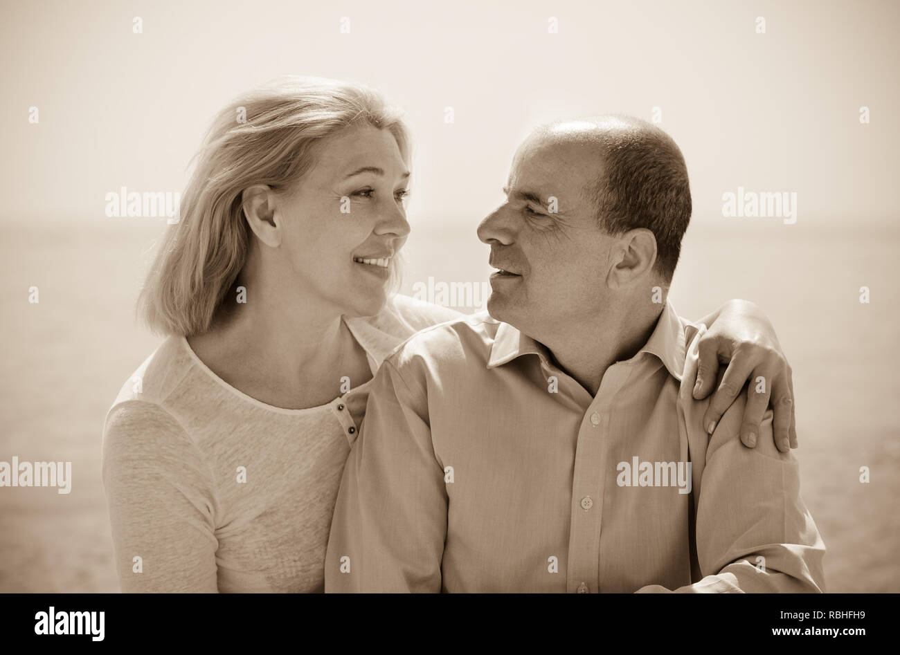 Elderly couple in love honeymoon hires stock photography and images