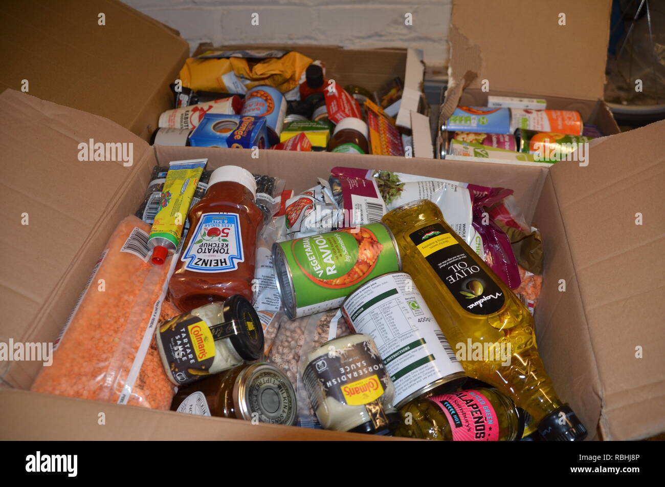 no deal brexit emergency supply boxes in london cellar january 2019 Stock  Photo - Alamy