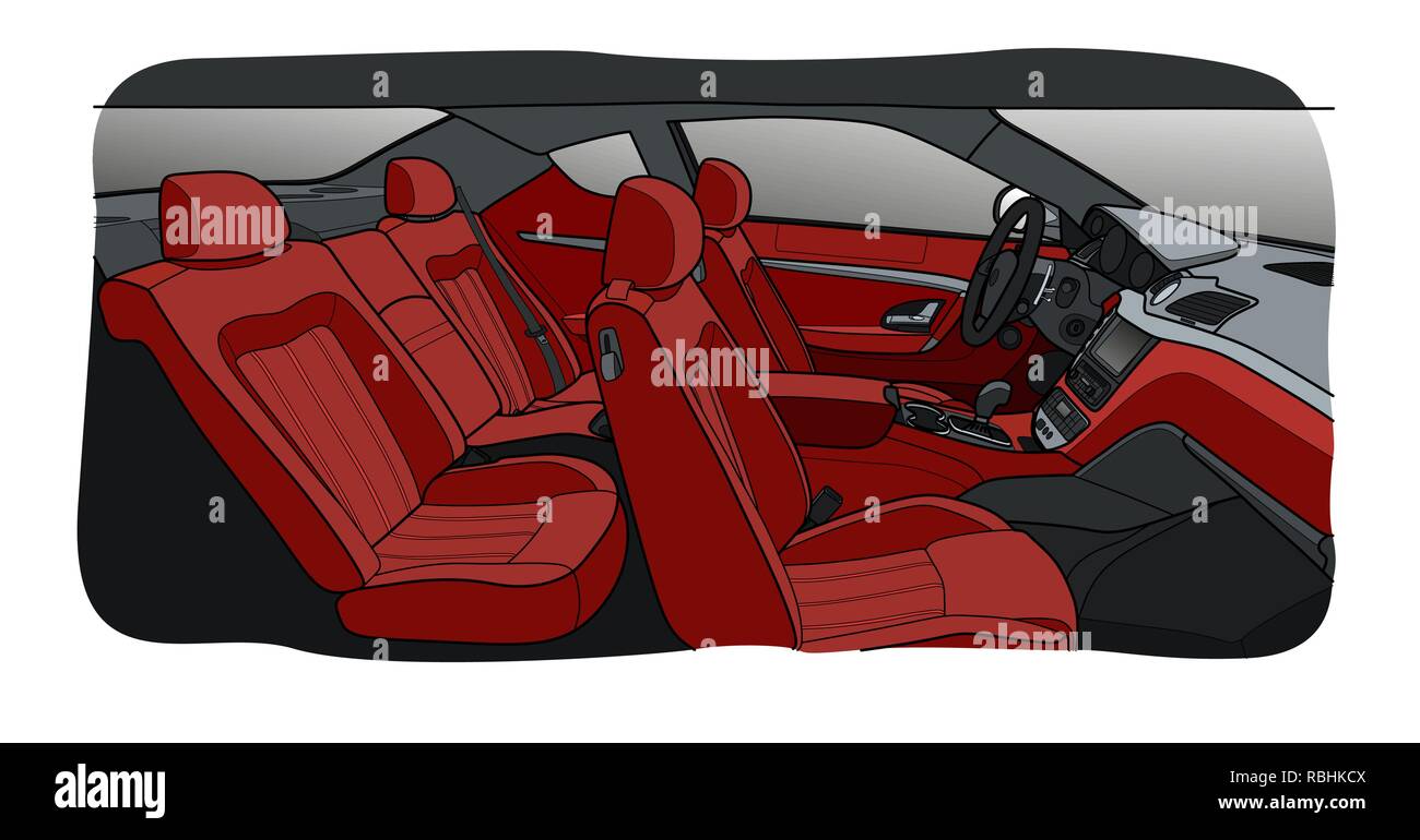 Machine inside. Interior of the vehicle. Vector Stock Vector Image ...