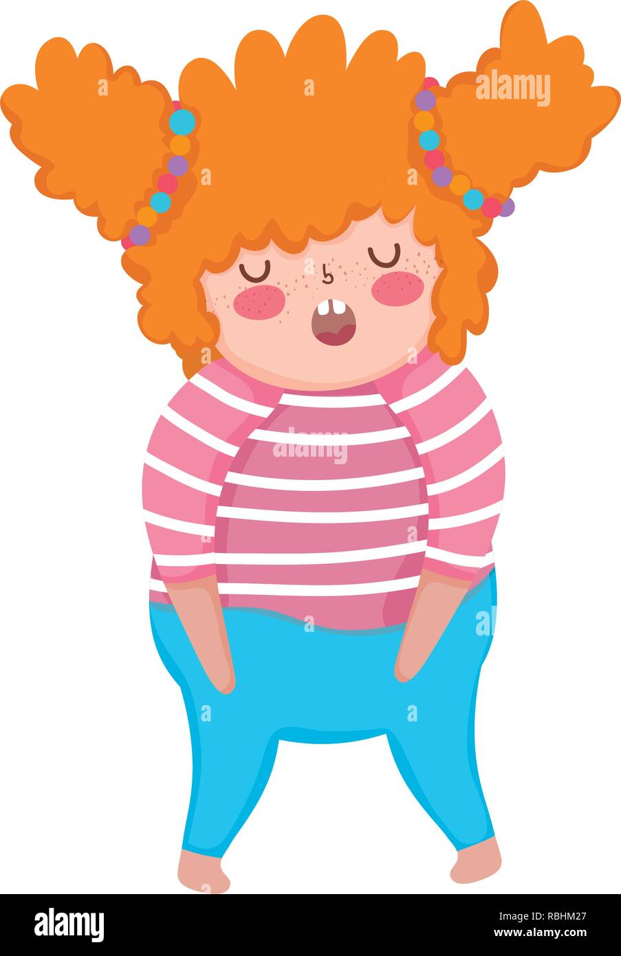 Little Chubby Girl Character Stock Vector Image And Art Alamy