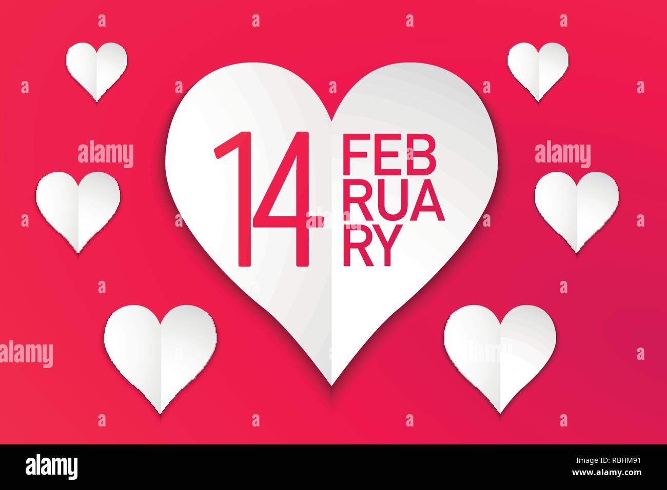 Happy valentines day red and white hearts background, vector ...