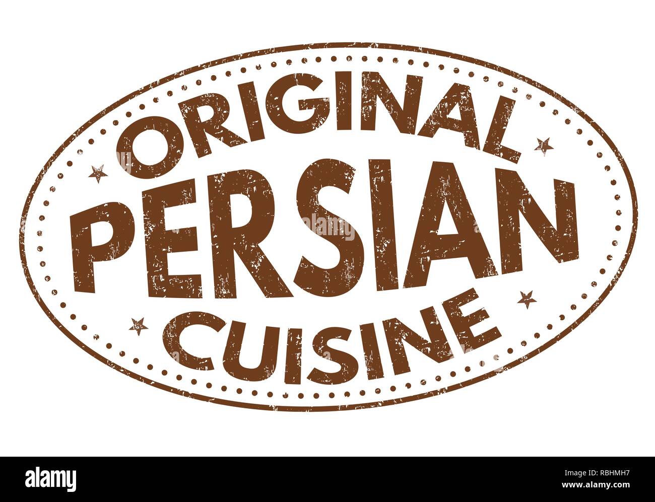 Original persian cuisine sign or stamp on white background, vector illustration Stock Vector