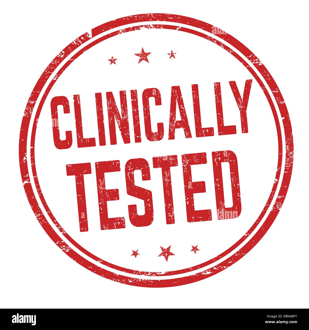 Clinically tested sign or stamp on white background, vector illustration Stock Vector Image