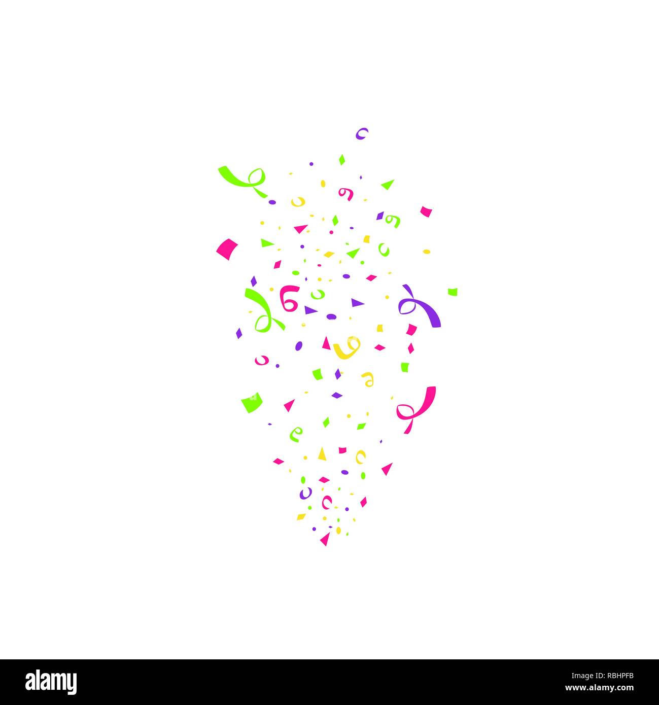 Colorful confetti burst isolated on white background. Festive template ...