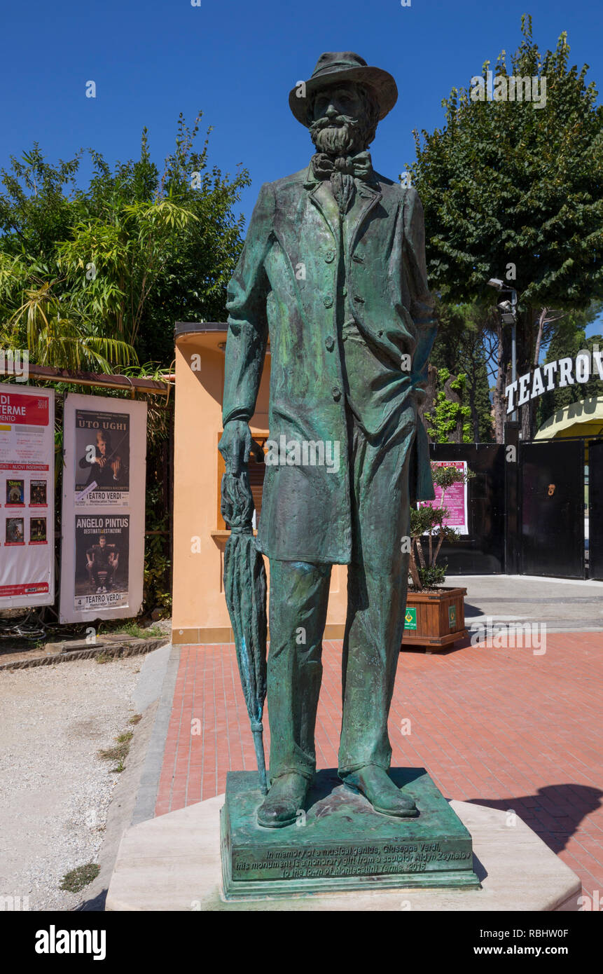 Statue of Giuseppe Verdi in front of the Teatro Verdi, Montecatini, Italy  Stock Photo - Alamy