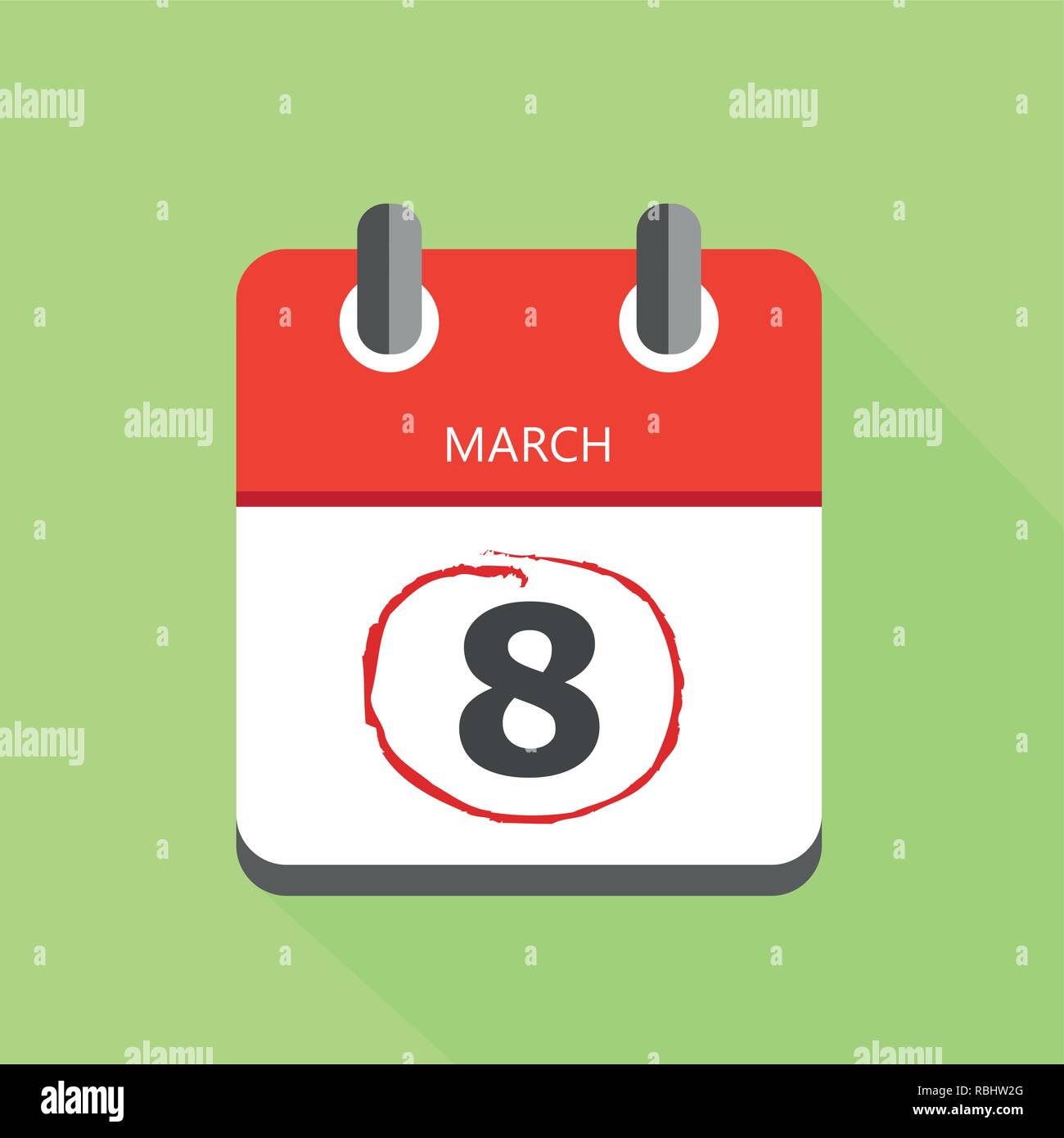 International womens day on 8th march calendar icon vector illustration EPS10 Stock Vector