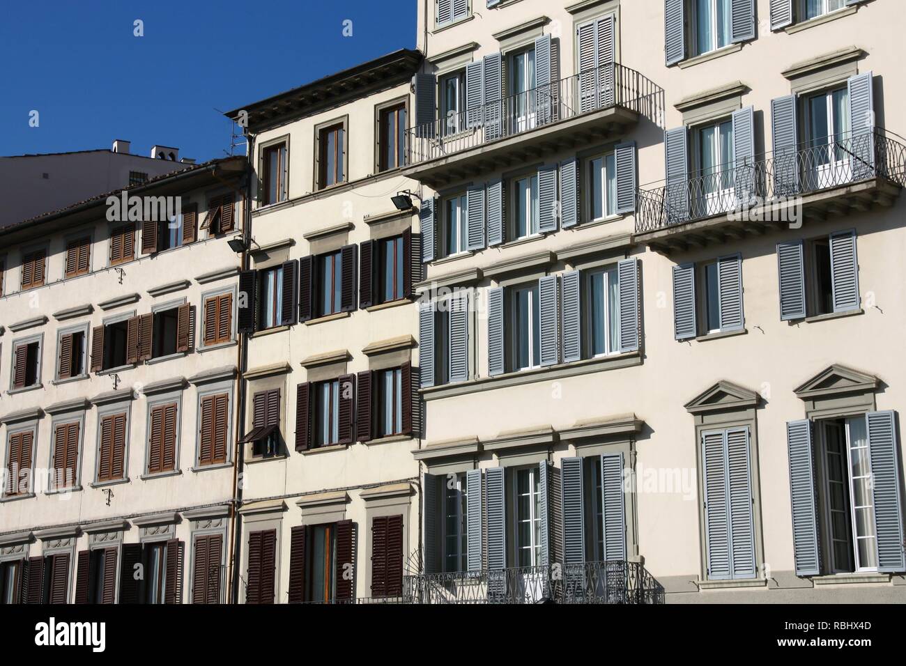Florence, Italy - Old Town townhouse. Tuscany architecture. Stock Photo