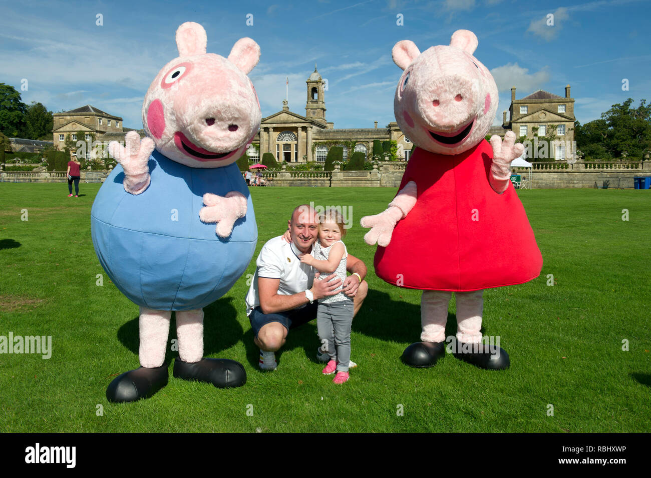 Peppa Pig figures entertain people at an event at Bowood House ...