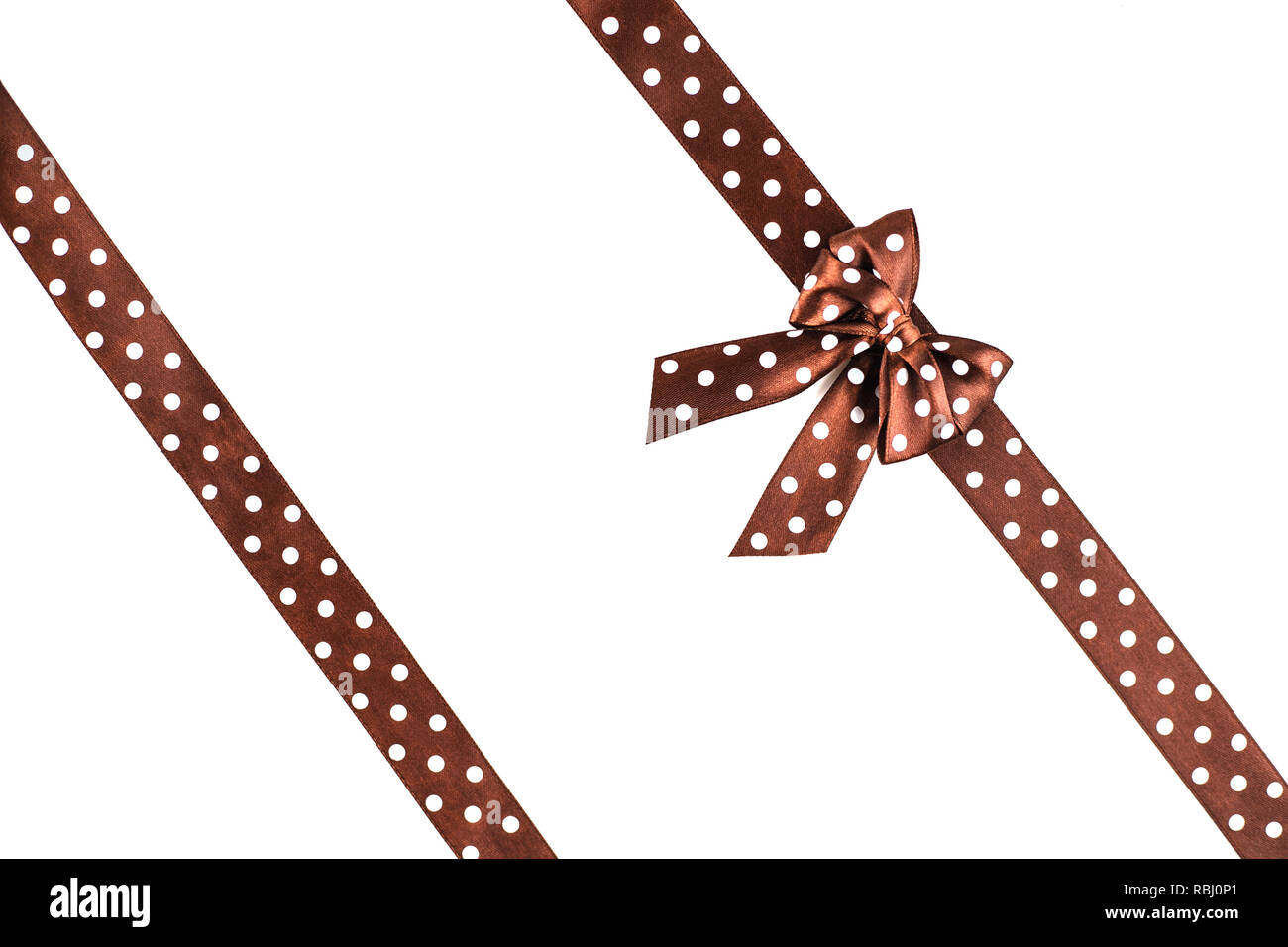 Shiny brown silk ribbon on white background Stock Photo - Alamy