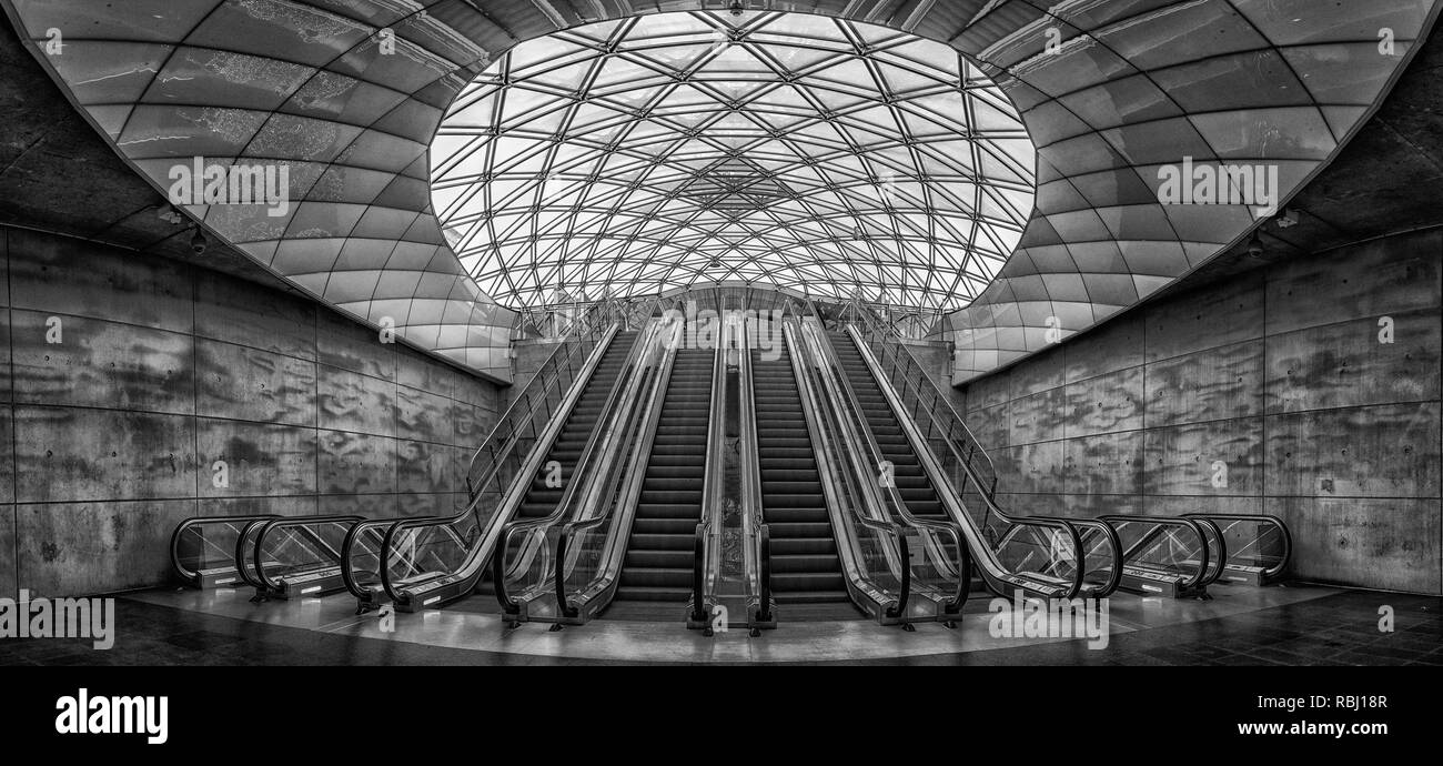 MALMO, SWEDEN - JANUARY 05, 2019: The escalators at triangeln station in Malmo, Sweden. Stock Photo