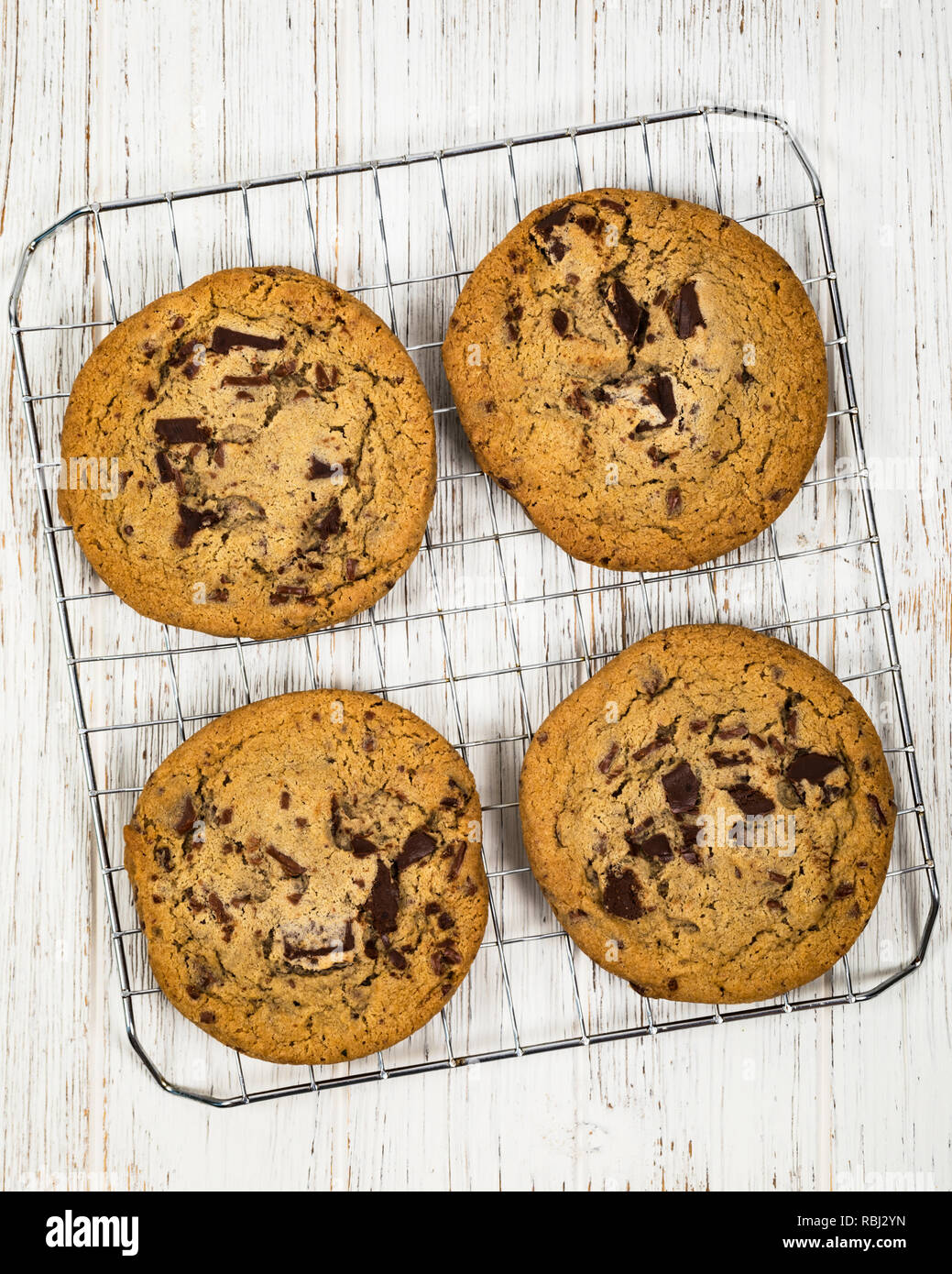 Chocolate Chip Cookies Background Stock Photo