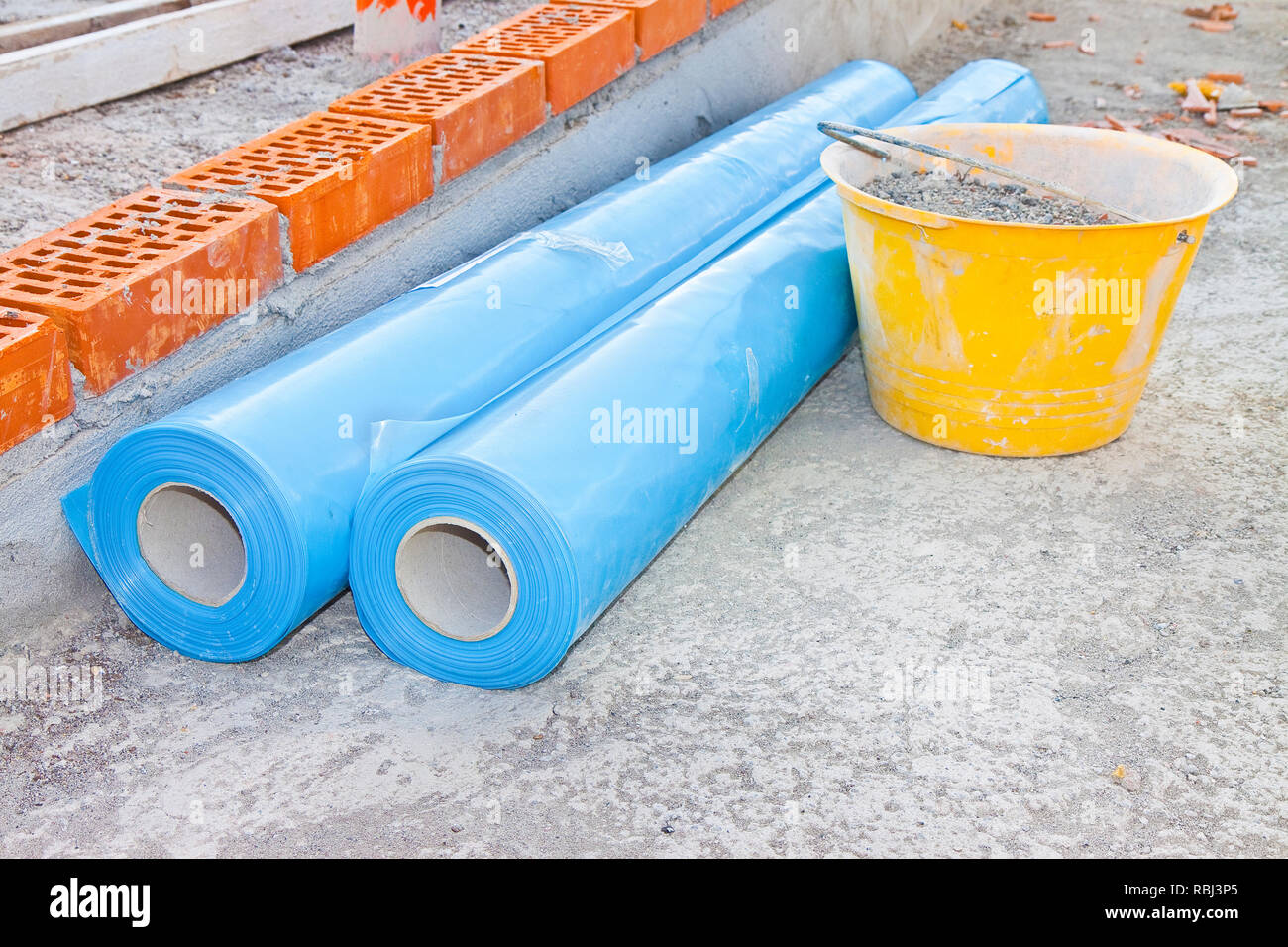 Polyethylene protection vapour barrier to restrict the passage of