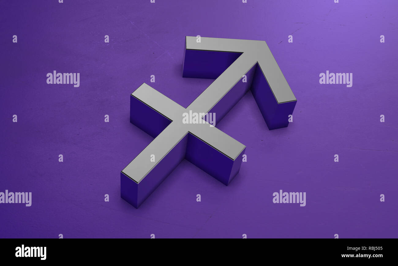 Sagittarius Astrology Symbol in 3D Stock Photo - Alamy