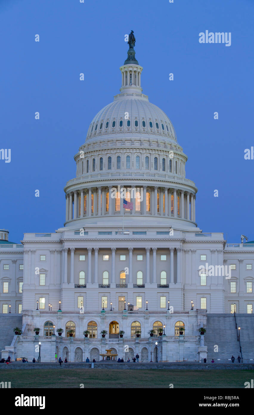Evening, United States Capitol Building, Washington D.C., USA Stock Photo