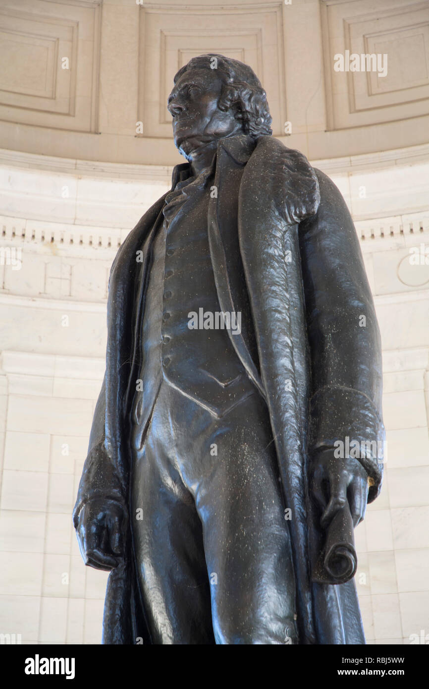 Statue of Thomas Jefferson, Thomas Jefferson Memorial, Washington D.C., USA Stock Photo