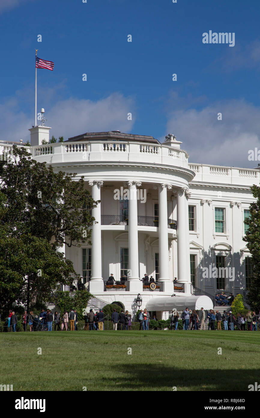 South Portico, White House, Washington D.C., USA Stock Photo