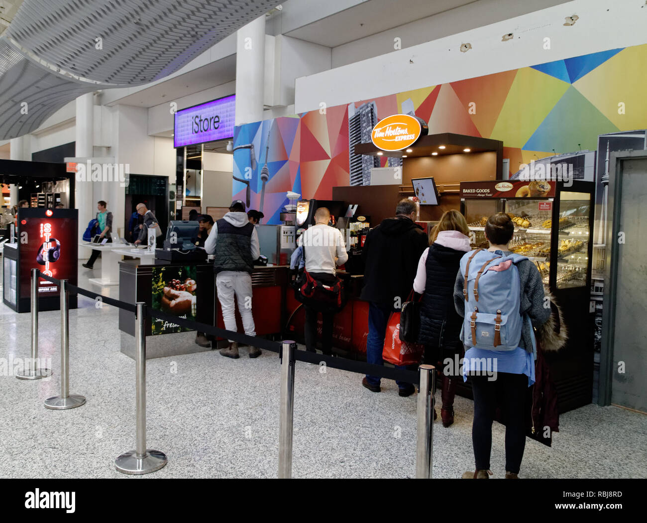 Tim Horton's Express coffee bar in Toronto Pearson Airport, Canada Stock Photo