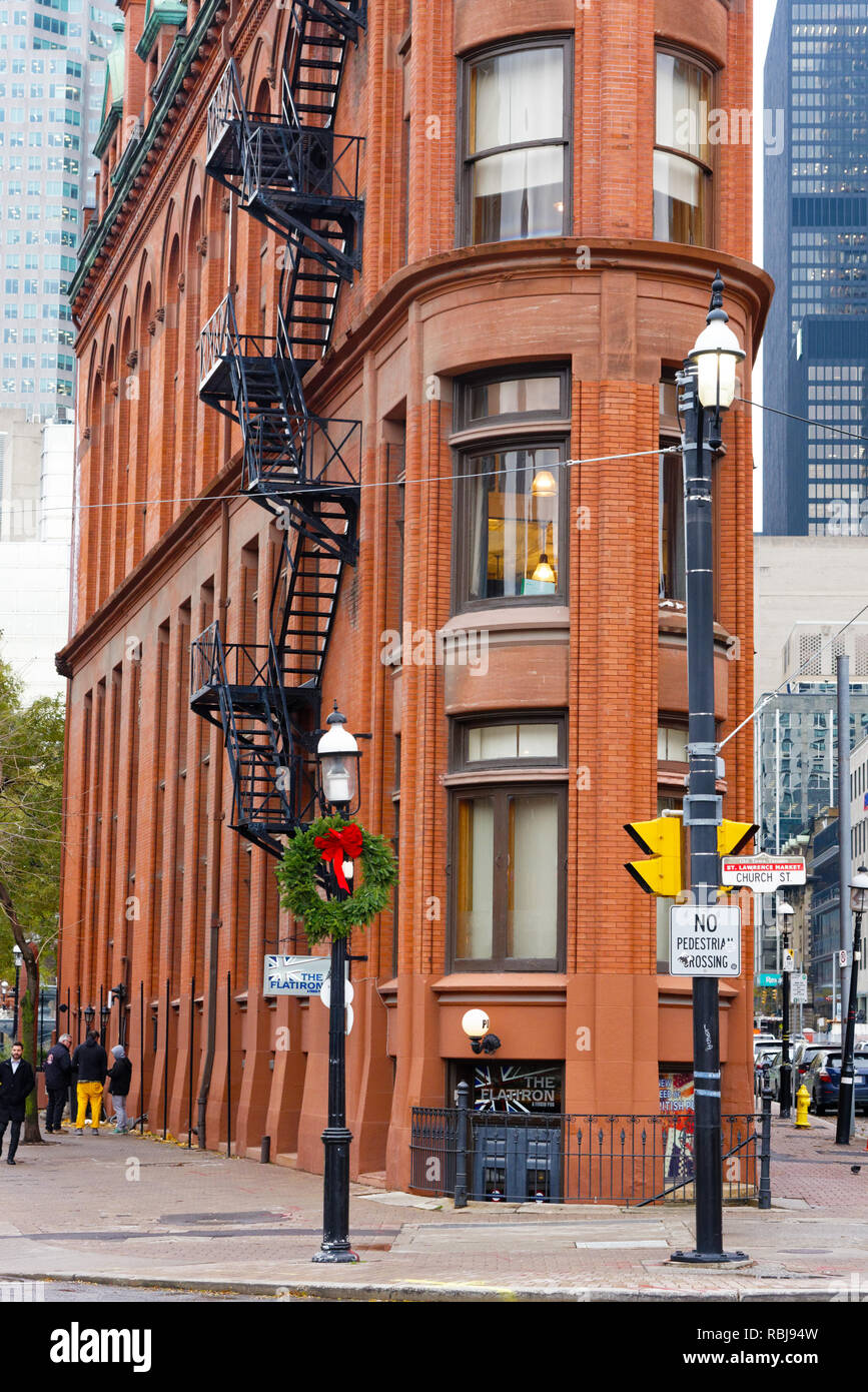 The Flatiron building (The Gooderham Building) on Wellington Street in Toronto, Canada Stock Photo