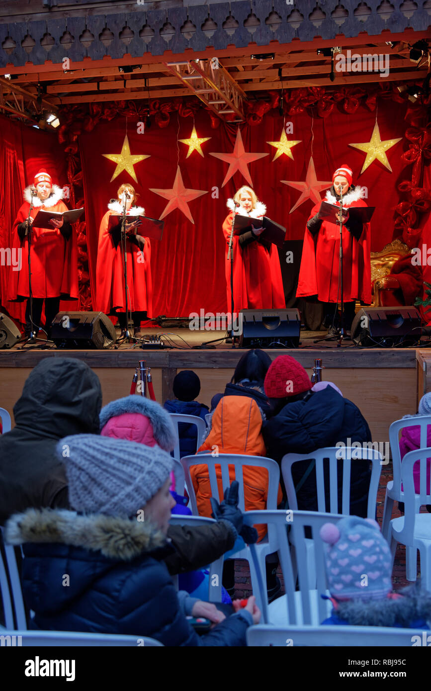 Carol Singers in Toronto Christmas Market in the Distillery District