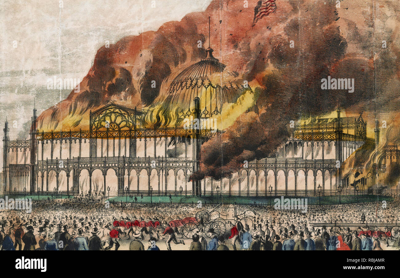 Burning Of The New York Crystal Palace On Tuesday October 5th 1858 Stock Photo Alamy