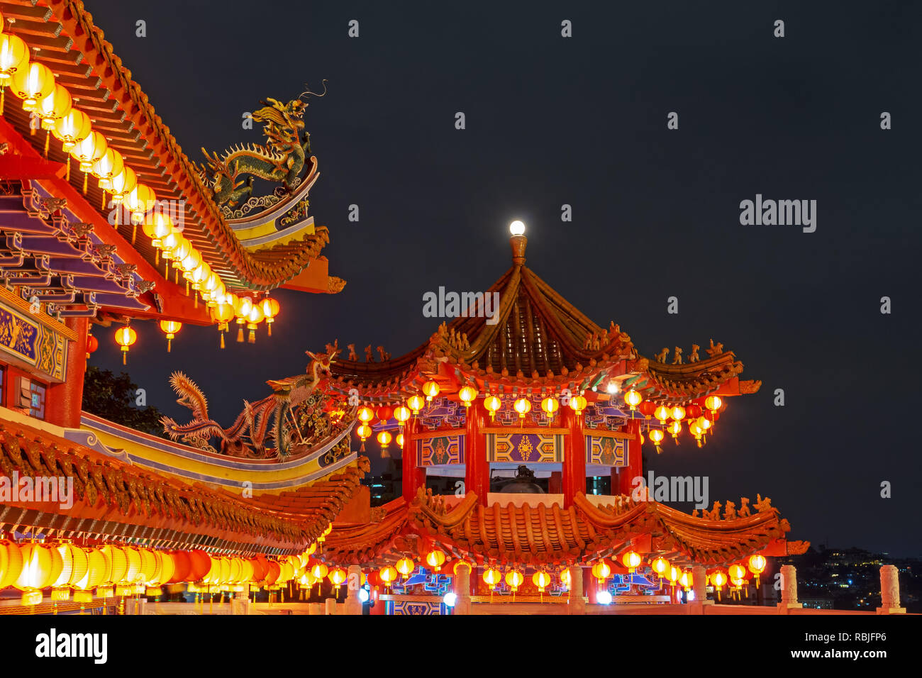 Chinese New Year lanterns decoration in Thean Hou, Buddhist temple