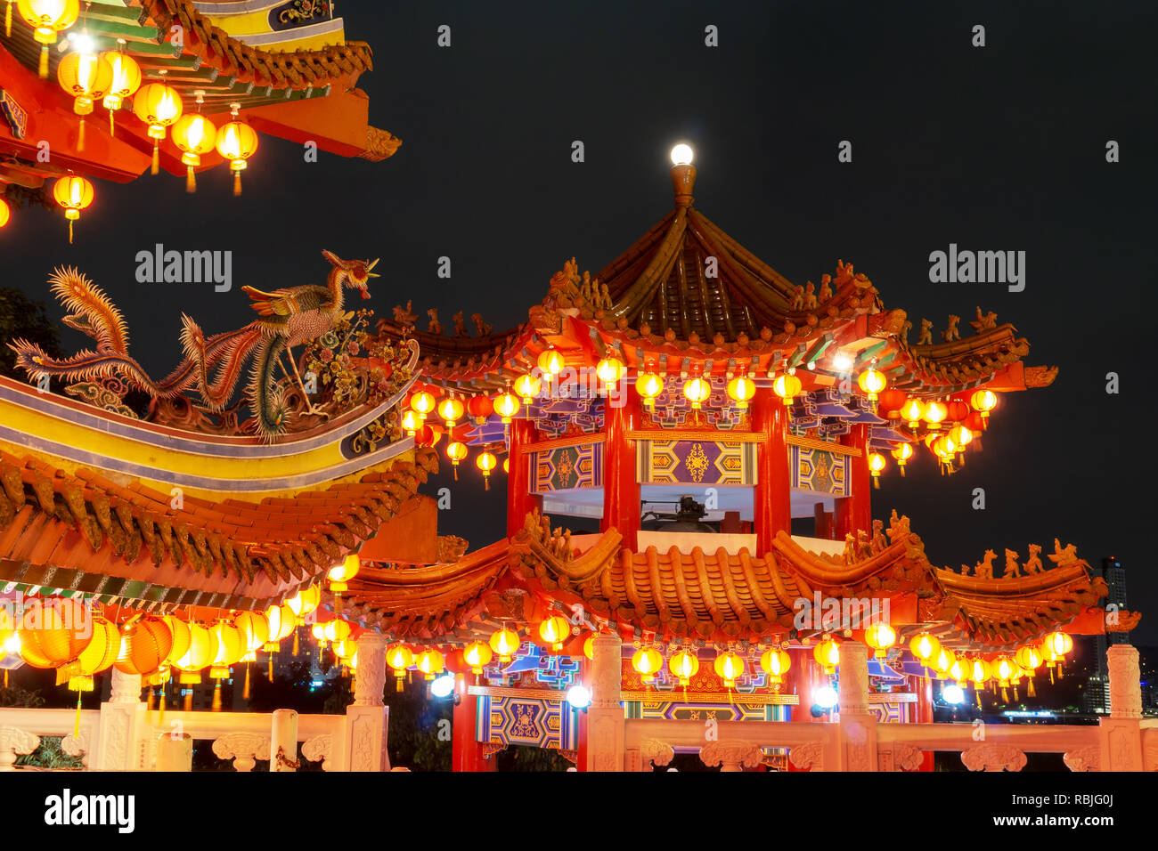Chinese New Year lanterns decoration in Thean Hou, Buddhist temple