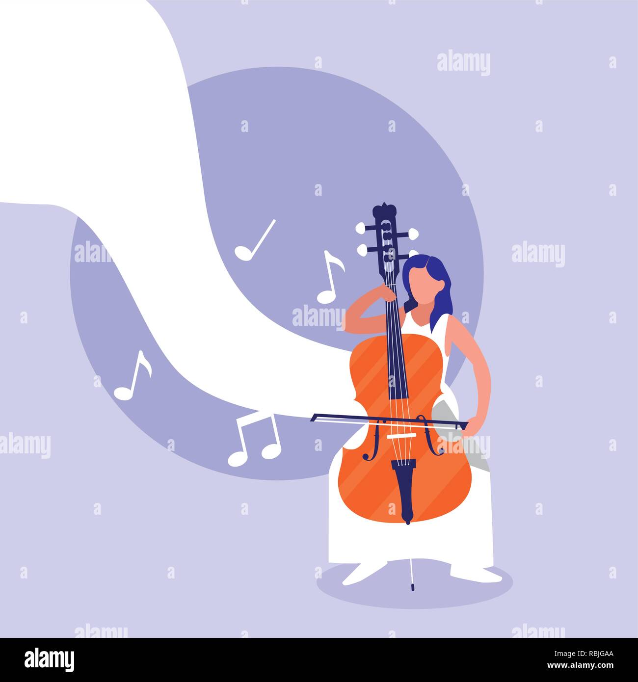 man playing cello instrument vector illustration design Stock Vector