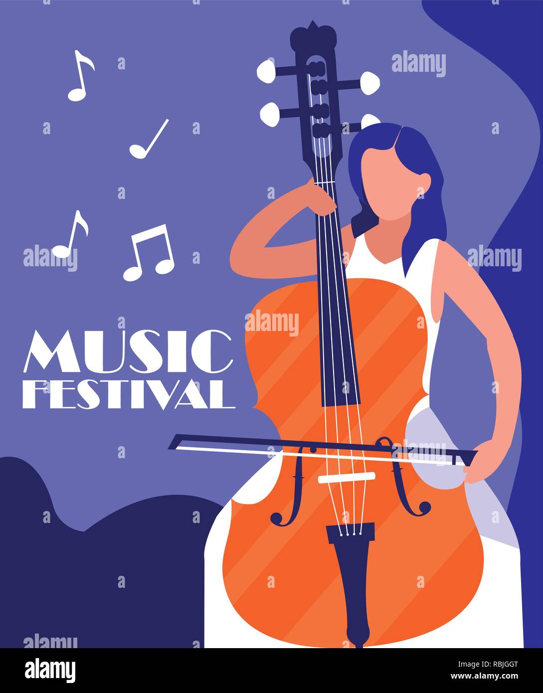 man playing cello instrument vector illustration design Stock Vector