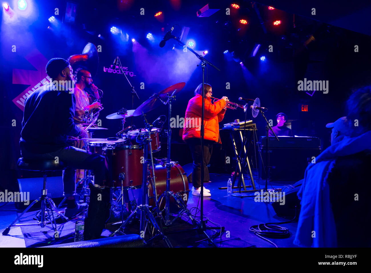 New York, NY - January 9, 2019: Emma Jean Thackray Walrus performs during  Winter JazzFest as part BBC Music Introducing hosted by Gilles Peterson at  Le Poisson Rouge Stock Photo - Alamy
