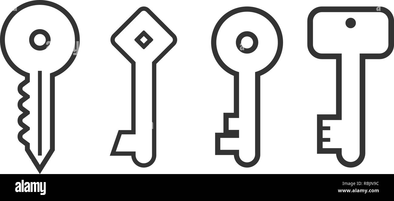 Collection of keys logo icon graphic design template illustration Stock