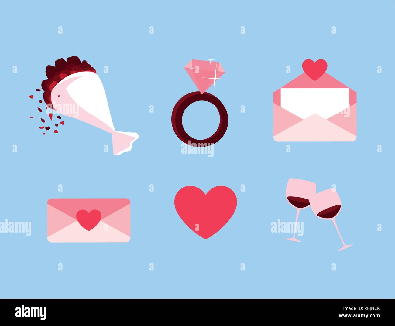 valentines day set icons vector illustration design Stock Vector Image ...