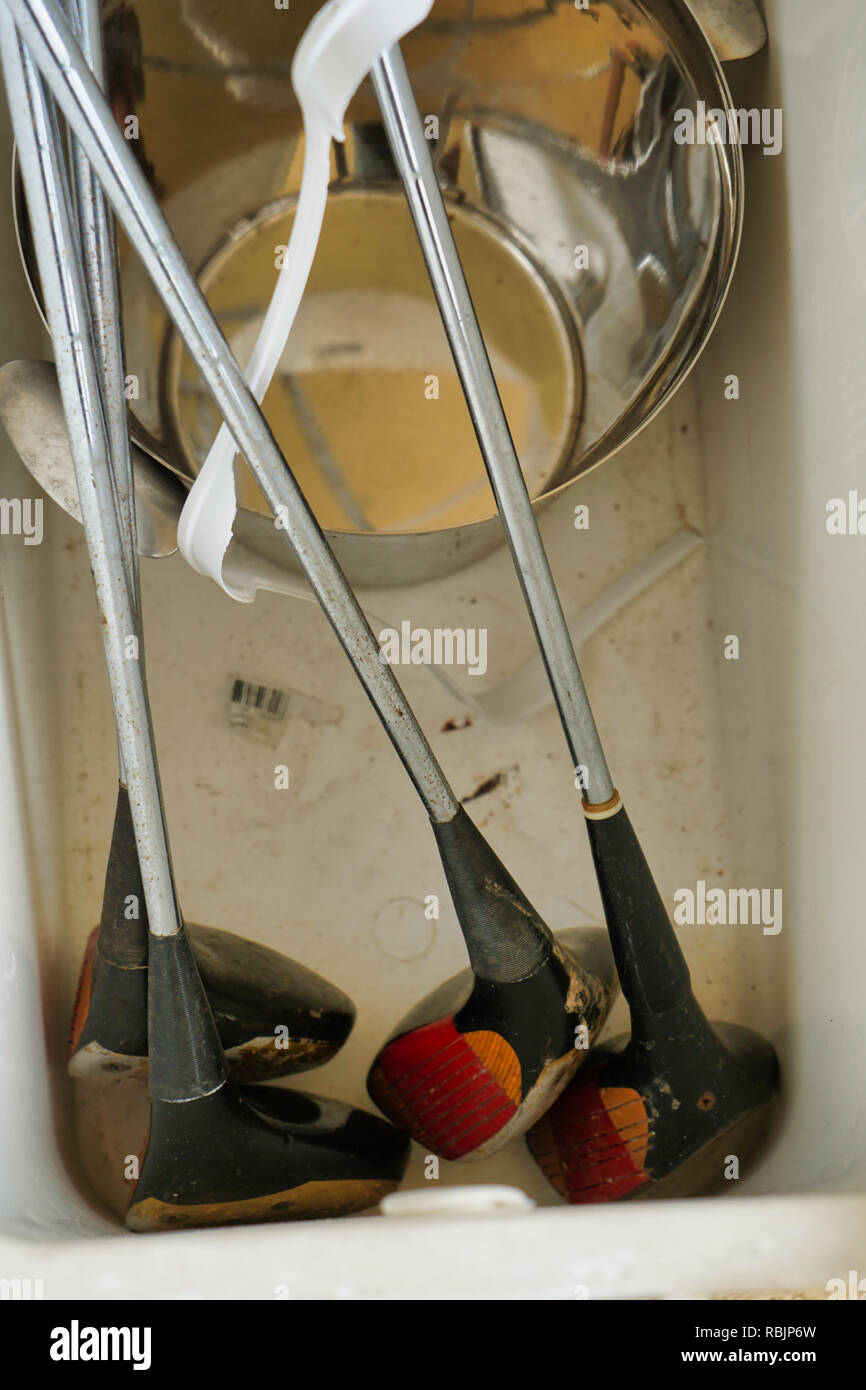 Golf ball bucket driving range hires stock photography and images Alamy