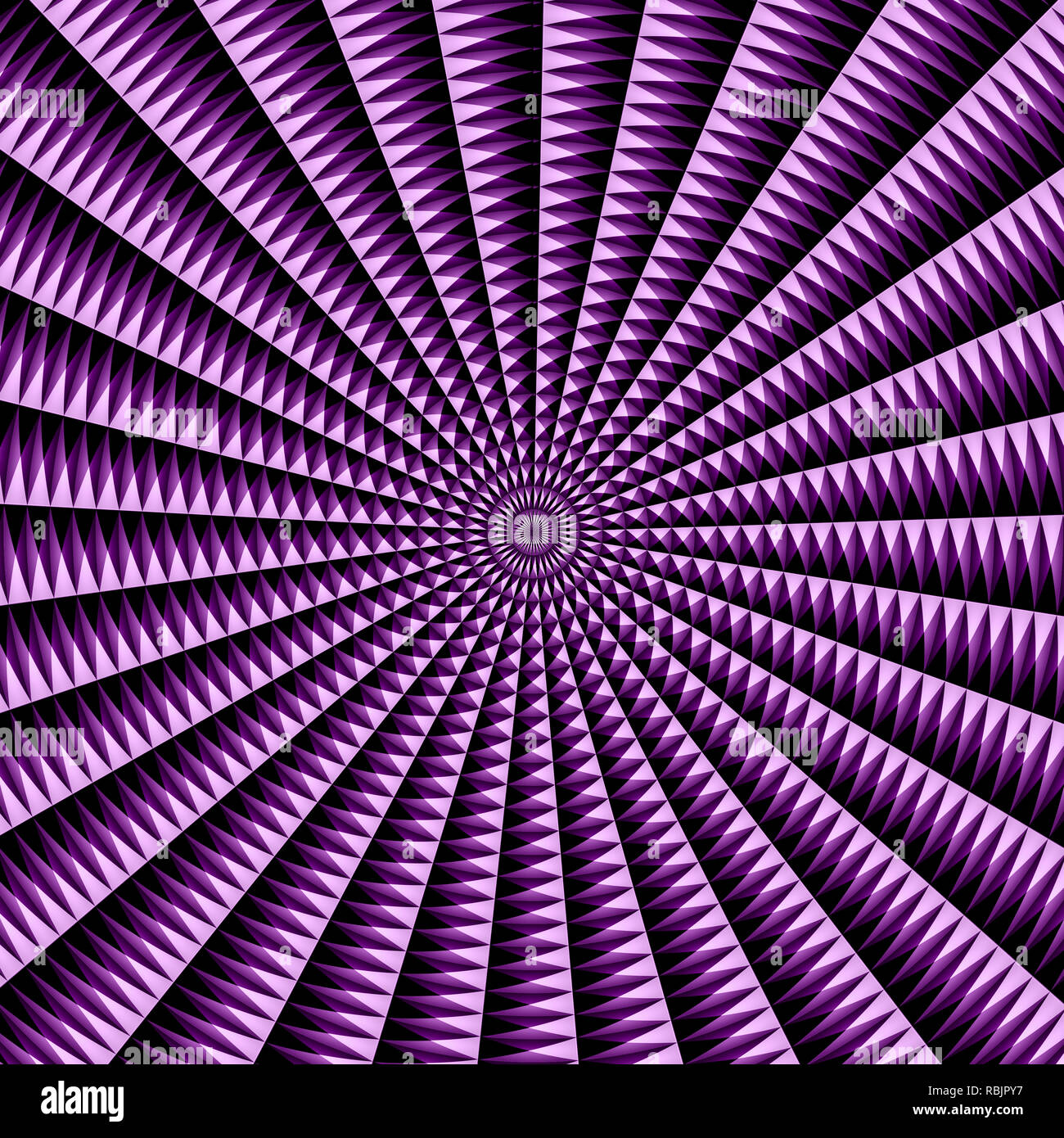 Lilac colored Radial abstract three-dimensional background pattern. Hallucinogenic background texture. Stock Photo