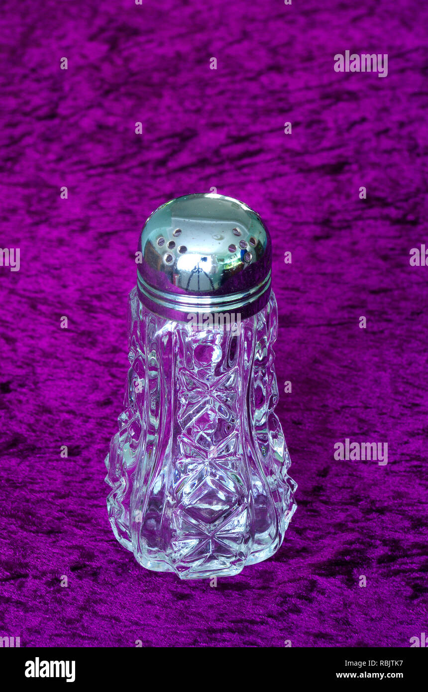 Cut Glass Crystal Sugar Shaker with Silver Plated Top Stock Photo Alamy