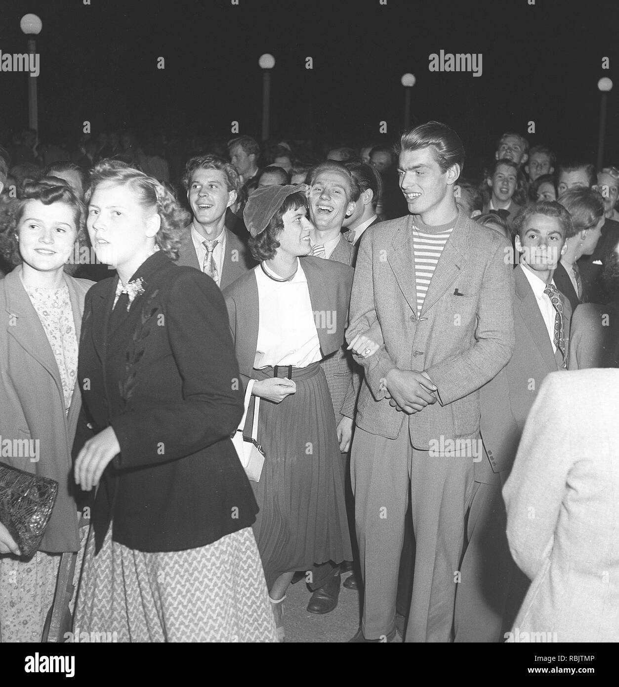 Dancing in the 1940s. Young people at a dance event. Photo