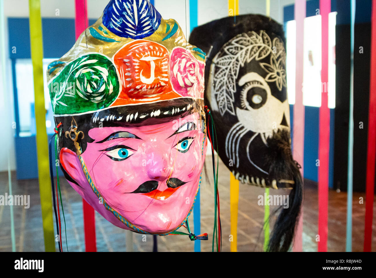 Traditional masks at Museo de los Altos museum, San Cristobal de las Casas, Chiapas State