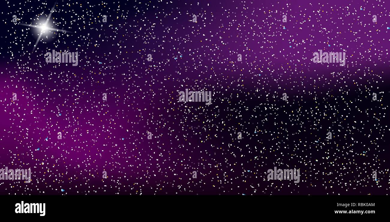 Space Stars Background. Vector Illustration of The Night Sky Stock ...