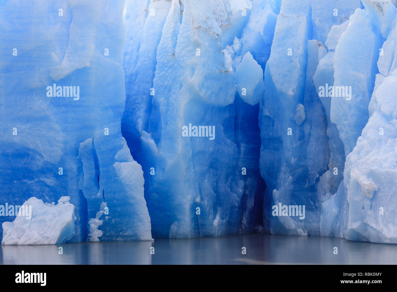 Ice field of the Grey Glacier, Torres del Paine, Patagonia, Chile Stock Photo