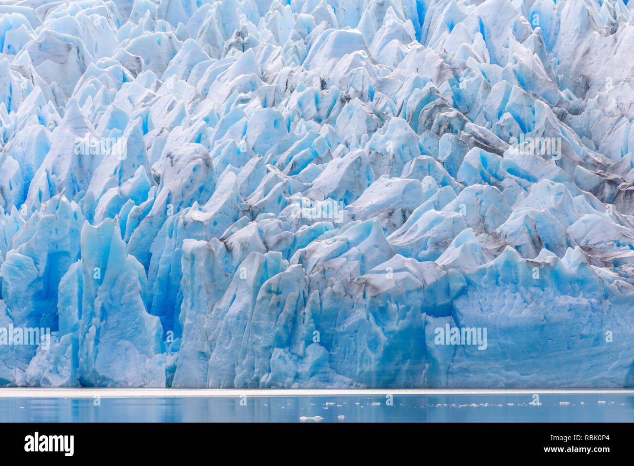 Ice field of the Grey Glacier, Torres del Paine, Patagonia, Chile Stock Photo